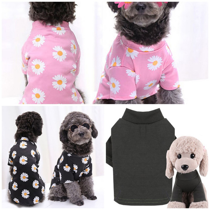 Letné oblečenie pre psov, plážový oblek, tričko pre domáce zvieratá, cool pyžamo s potlačou kvetov a sedmokrások pre malých psov, oblečenie pre šteniatka, tenké tričko, čivava