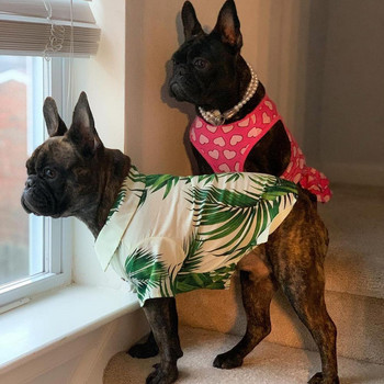 Летни дрехи за домашни любимци Мода Европейски и американски цветя Хавайско кученце Котешки ризи Ежедневни дрехи за кучета Домашно облекло за малки кучета