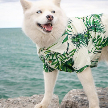 Καλοκαιρινά ρούχα για κατοικίδια μόδα Ευρωπαϊκά και αμερικανικά λουλούδια Χαβάης πουκάμισα κουταβιών για γάτα Casual ρούχα για σκύλους για το σπίτι Μικρά ρούχα για σκύλους