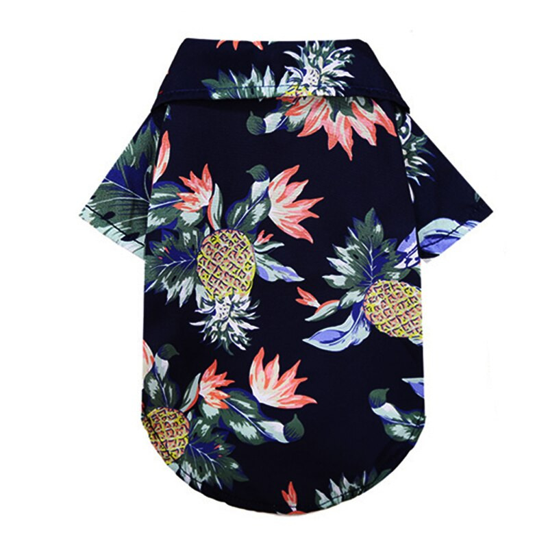Cămăși de plajă de vară câine drăguț Hawaii ocazional animal de companie îmbrăcăminte pisică tricou floral pentru câini de talie mică chiahuahua franceză fulldog 10A
