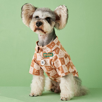 Ρούχα για σκύλους κατοικίδιων ζώων Καρό πουκάμισα χαμόγελου για σκύλους Ρούχα για σκύλους Μικρή χαριτωμένη λεπτή άνοιξη Καλοκαίρι Μαύρη μόδα για αγόρι κορίτσι Προϊόντα για κατοικίδια 2022