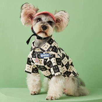Ρούχα για σκύλους κατοικίδιων ζώων Καρό πουκάμισα χαμόγελου για σκύλους Ρούχα για σκύλους Μικρή χαριτωμένη λεπτή άνοιξη Καλοκαίρι Μαύρη μόδα για αγόρι κορίτσι Προϊόντα για κατοικίδια 2022
