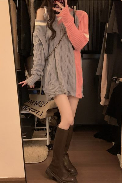 Nėščiųjų žieminis megztinis ilgomis rankovėmis