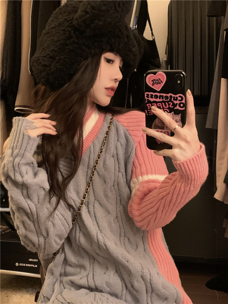 Nėščiųjų žieminis megztinis ilgomis rankovėmis