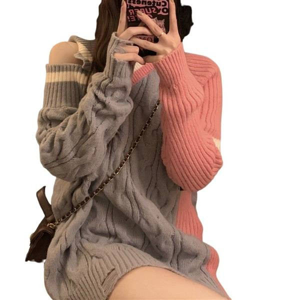 Nėščiųjų žieminis megztinis ilgomis rankovėmis