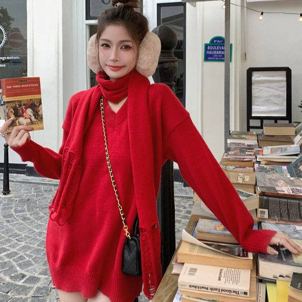 Moteriškas vienspalvis megztinis nėščiosioms