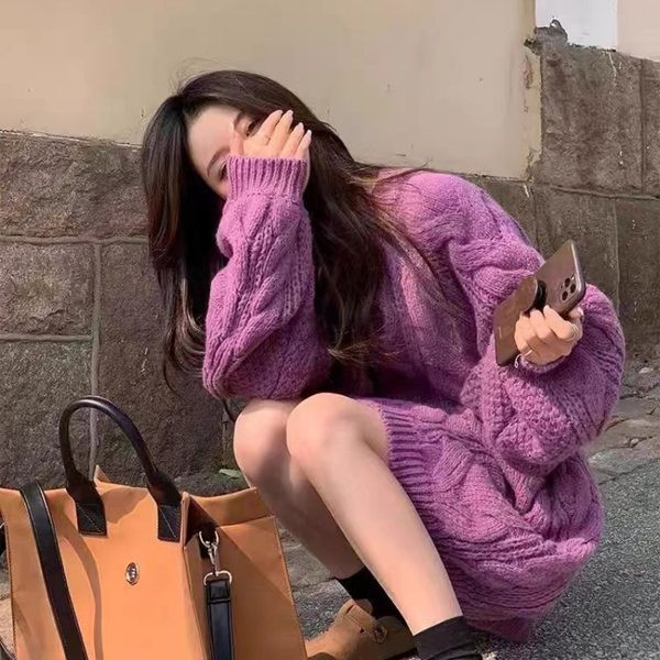 Pulover de iarnă cu mânecă lungă, model largi, de maternitate