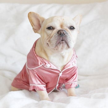 Луксозна пижама за куче за домашен любимец Мека копринена пижама за френски булдог Палто за домашни любимци Дрехи за малки кучета Ши Дзъ Кученца Котка Дрехи XS-2XL