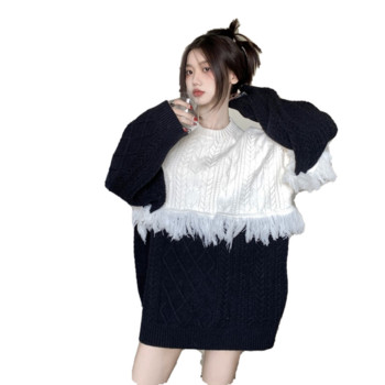 Дамски зимен плетен пуловер за бременни жени
