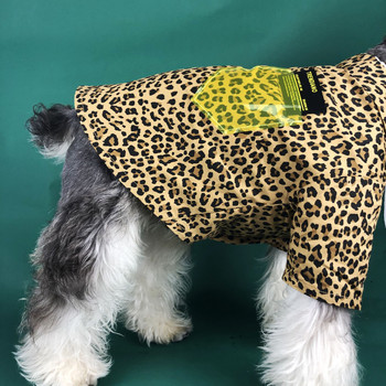 Готини модни дрехи за домашни кучета за кучета Дрехи за кучета с леопардов принт за малки кучета Чихуахуа Памучни ризи за кученца