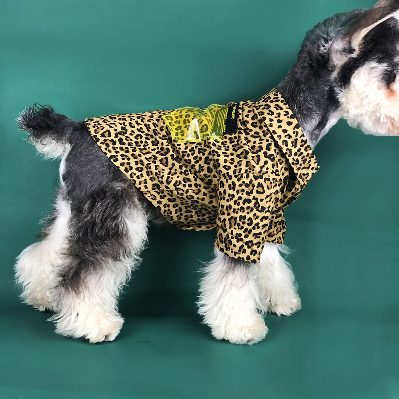 Štýlové módne oblečenie pre psov pre psov s leopardím vzorom, oblečenie pre malé psy, bavlnené tričká s potlačou čivavy
