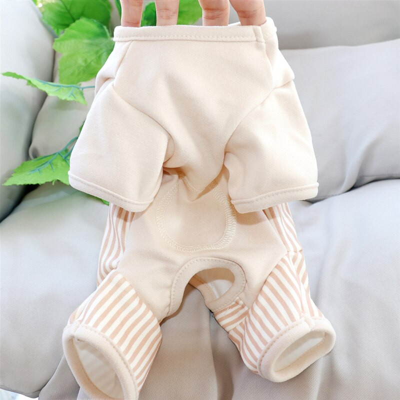 Cute Bear Head Ρούχα σκύλου Προστασία κοιλιάς για κουτάβι Πιτζάμες Θερμική φόρμα φθινοπώρου και χειμώνα Teddy Bichon Ρούχα με τέσσερα πόδια