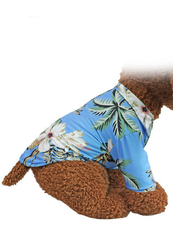 Ризи за домашни любимци с принт с ананас Хавайски дишащи дрехи Котка Куче Летни плажни дрехи Тениска Жилетка Къси ръкави Костюм XS-XXL