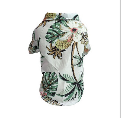 Naminių gyvūnėlių marškinėliai marginti ananasais Havajų kvėpuojantys drabužiai Katės šunys Vasariniai paplūdimio drabužiai Marškinėliai Liemenė trumpomis rankovėmis Kostiumas XS-XXL