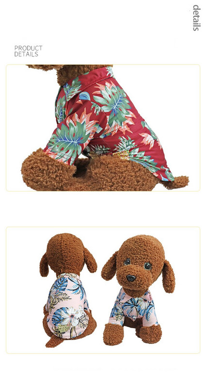 Naminių gyvūnėlių marškinėliai marginti ananasais Havajų kvėpuojantys drabužiai Katės šunys Vasariniai paplūdimio drabužiai Marškinėliai Liemenė trumpomis rankovėmis Kostiumas XS-XXL