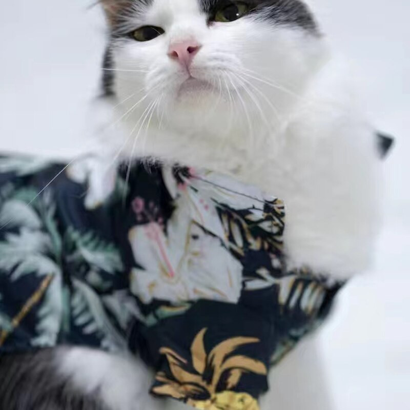 Univerzálne oblečenie pre psov a mačky, módna potlač, havajské plážové letné tričko pre malého psa, šteniatko, francúzsky buldoček, domáce zviera, chladný krátky rukáv