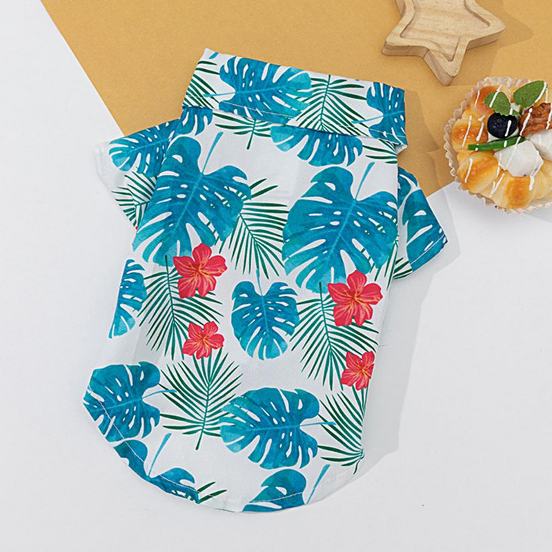 Stiilne lemmikloomade T-särk Kinnituslint Sulgemine Lühikeste varrukatega Lemmiklooma koera kassi prindiga särk suvekostüümiga Pehme lemmiklooma särk koju