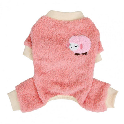 Lemmikloomakombinesoon Little Sheep Print Flanell Lemmikloomariided Nelja säärisega koer sügiseks