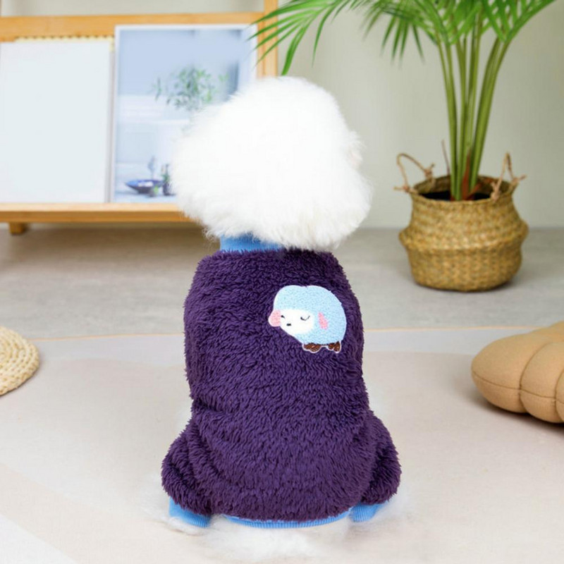 Lemmikloomakombinesoon Little Sheep Print Flanell Lemmikloomariided Nelja säärisega koer sügiseks