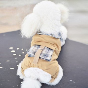 Удобни дрехи за кучета с голям джоб, зимни удебелени, устойчиви на студ, топли дрехи за домашни любимци, модни гащеризони за кучета, костюми на йоркширска котка