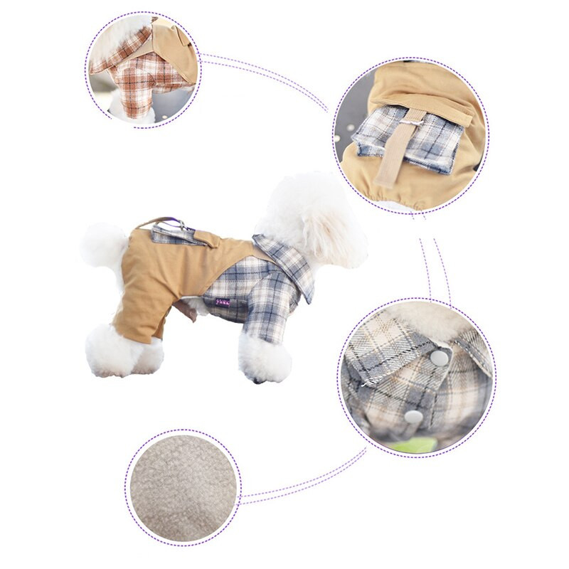 Pohodlné oblečenie pre psov s veľkými vreckami, zimné, zahusťovacie, chladuvzdorné, teplé oblečenie pre domáce zvieratá, módne kombinézy pre psov, kostýmy pre mačky z Yorkshire