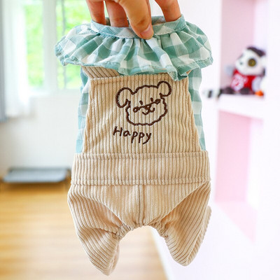 Kombinezonas naminiams šunims Rudens žiema šunų drabužiai kelnės Mieli šuniukų drabužiai Pamario pudelio šnaucerio bichono takso apranga