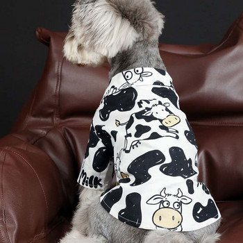 Ρούχα για κατοικίδια Καλοκαιρινά λεπτά αγελάδες διακοπών Πουκάμισο σκύλου Schnauzer Chihuahua Bichon Cat Μικρά ρούχα για σκύλους Κουτάβι κοντά μανίκια