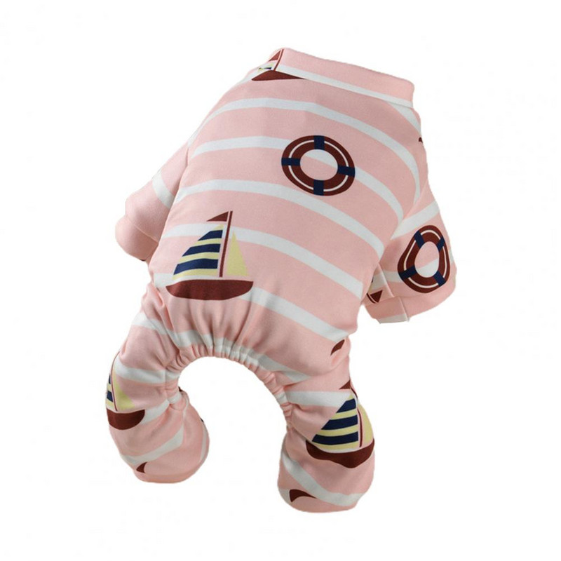 Salopetă pentru animale de companie, elasticitate ridicată, haine pentru casă pentru animale de companie, pijamale cu imprimeu în dungi