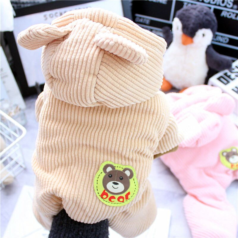 Koerte kombinesoonid soojad Hund Kleidung sügis- ja talveriided väikestele koertele lemmikloomade riided 2022 Velvetist nelja jalaga puuvillane jope