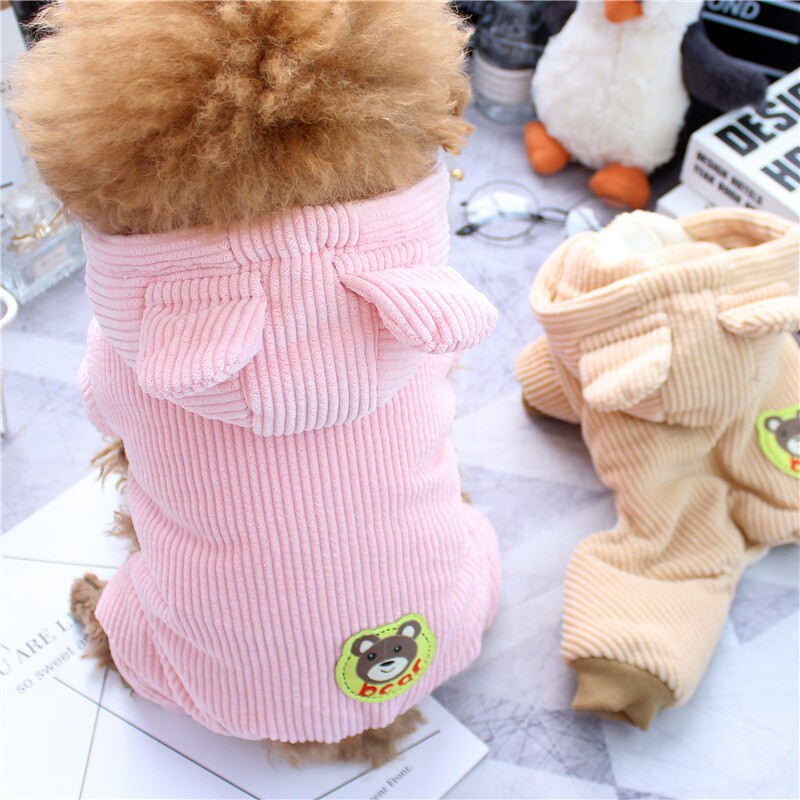 Koerte kombinesoonid soojad Hund Kleidung sügis- ja talveriided väikestele koertele lemmikloomade riided 2022 Velvetist nelja jalaga puuvillane jope