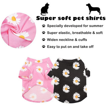 Benepaw Flower Printed Small Dog πουκάμισο Άνετο αναπνεύσιμο ελαστικό ελαφρύ ελαστικά ρούχα για κουτάβια κατοικίδιων που πλένονται στο πλυντήριο