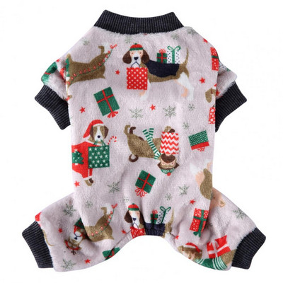 Zdobenie pekných vianočných štýlových tričiek pre psov a mačky, oblečenie pre štyroch domácich miláčikov, okrúhly golier na vonkajšie použitie