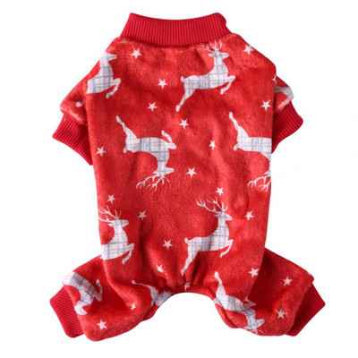 Zdobenie pekných vianočných štýlových tričiek pre psov a mačky, oblečenie pre štyroch domácich miláčikov, okrúhly golier na vonkajšie použitie