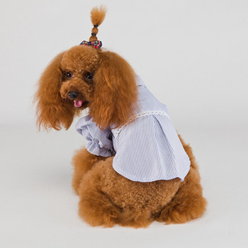 Μόδα ρίγες Ρούχα κατοικίδιων ζώων με λουρί για σκύλο Μπλουζάκι για κουτάβι Μπλουζάκι για μικρούς σκύλους Γιλέκα σκυλιών για Τσιουάουα