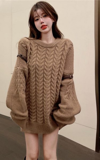Дамски пуловер  за бременни жени с овално деколте