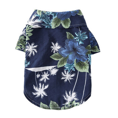 Suvised lemmikloomakoerariided Hawaii stiilis lehtedega trükitud rannasärgid kutsikale väikesele suurele kassikoerale Chihuahua kostüüm Lemmikloomarõivad