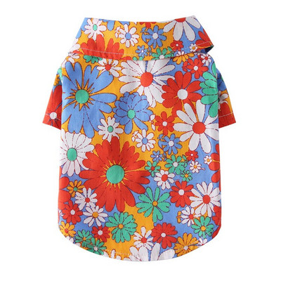 Suvised lemmikloomakoerariided Hawaii stiilis lehtedega trükitud rannasärgid kutsikale väikesele suurele kassikoerale Chihuahua kostüüm Lemmikloomarõivad