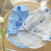 Ljetna tanka odjeća za pse Majica s cvijećem Cool i udobna mačka Štene Šnaucer Bišon Odjeća za male pse Odjeća