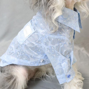 Летни тънки дрехи за кучета Риза с цветя Готина и удобна котка Кученце Шнауцер Дрехи за бишони за малки кучета Дрехи