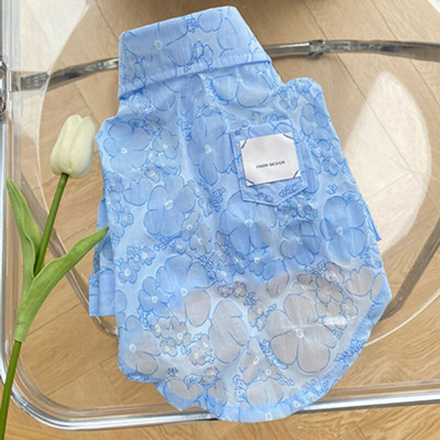 Ljetna tanka odjeća za pse Majica s cvijećem Cool i udobna mačka Štene Šnaucer Bišon Odjeća za male pse Odjeća