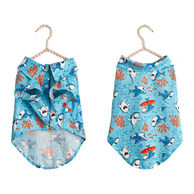 Protejează pielea Moda cu mâneci scurte Imprimarea desenelor animate Costum de câine care nu se decolorează Confortabil pentru purtarea zilnică