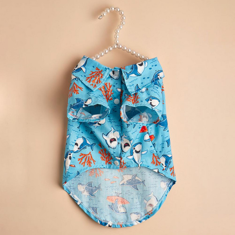 Protejează pielea Moda cu mâneci scurte Imprimarea desenelor animate Costum de câine care nu se decolorează Confortabil pentru purtarea zilnică