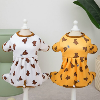 Cute Bear Sleeping Clothes for Small Dogs Χειμερινές ζεστές φόρμες για σκύλους Chihuahua Μαλακές πιτζάμες για Yorkies Puppy Clothes 2022