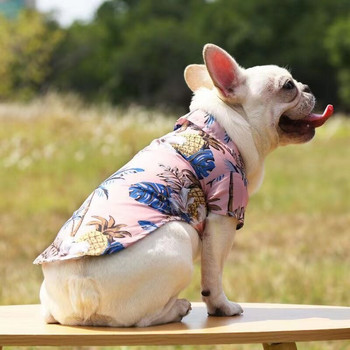Ανοιξιάτικα καλοκαιρινά ρούχα για σκύλους κατοικίδιων σκυλιών Μικρό μεγάλο σκυλί πουκάμισο ανανά παραλίας Ρούχα Teddy Golden Retriever σε στυλ Χαβάης