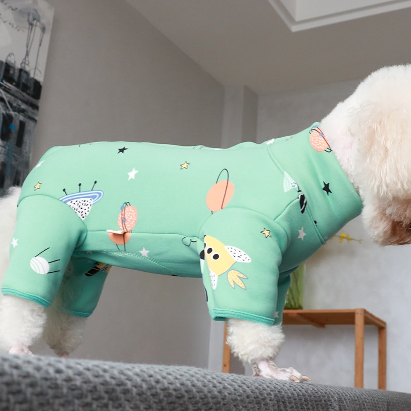 Salopetă pentru câini de companie, toamnă iarnă, haine calde din lână pentru câini de talie mică, salopete cu gât înalt, protejează burta cățelușului, pijamale, haină chihuahua