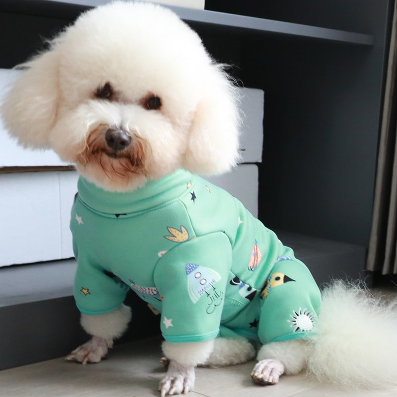 Salopetă pentru câini de companie, toamnă iarnă, haine calde din lână pentru câini de talie mică, salopete cu gât înalt, protejează burta cățelușului, pijamale, haină chihuahua