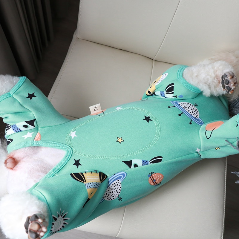 Salopetă pentru câini de companie, toamnă iarnă, haine calde din lână pentru câini de talie mică, salopete cu gât înalt, protejează burta cățelușului, pijamale, haină chihuahua