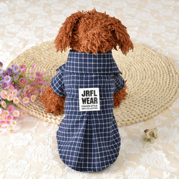 2018 New Summer Plaids Grid Checker Pet Dog Petpy πουκάμισα ρεβέρ Ρούχα για κλασικά μικρά σκυλιά T-shirt Γιλέκο κατοικίδια ένδυση