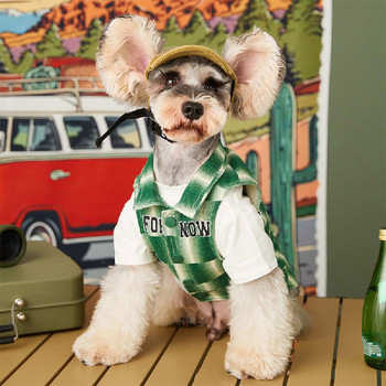 Νέα ένδυση κατοικίδιων ζώων καρό τζιν πουκάμισο για σκύλους χειμωνιάτικο ζεστό κοστούμι για σκύλους μικρού και μεσαίου μεγέθους σκύλου Teddy Schnauzer Yorkshire Terrier