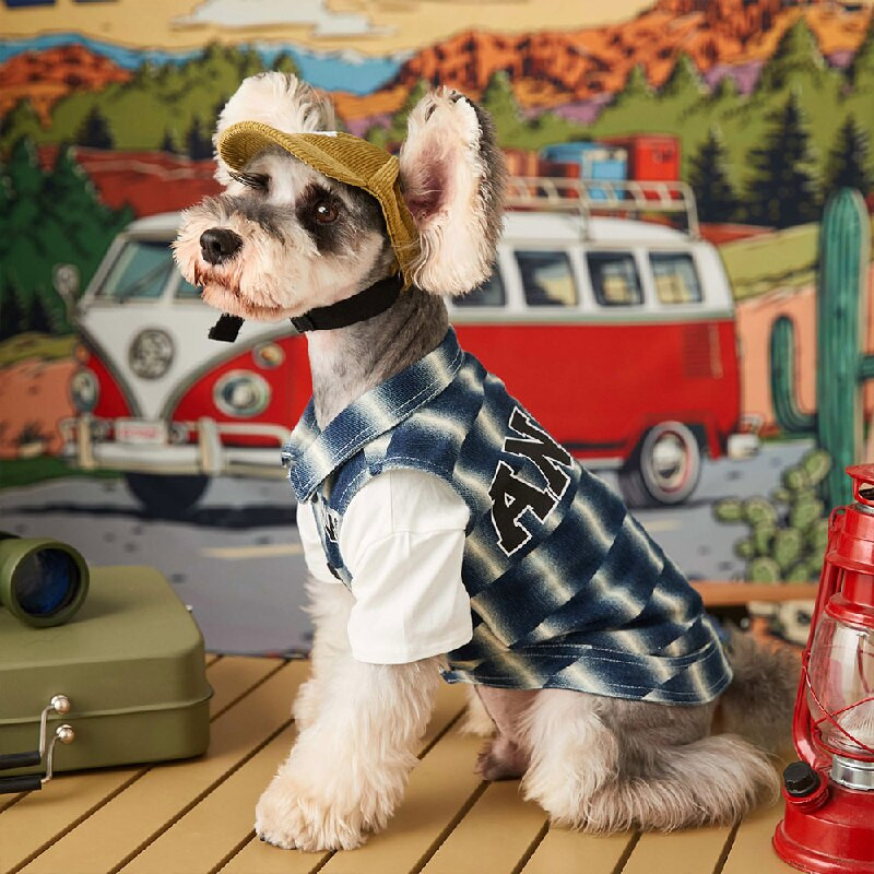 Nauji rūbai augintiniams Plediniai džinsiniai marškiniai šuniui liemenė žiemai šiltas naminio šuns kostiumas mažam ir vidutiniam šuniui meškiukas šnauceris Jorkšyro terjeras